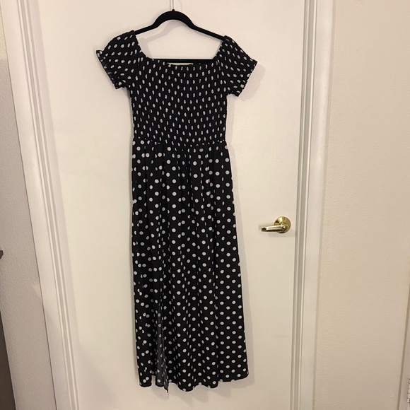 None Dresses & Skirts - Black and White Polka Dot Dress